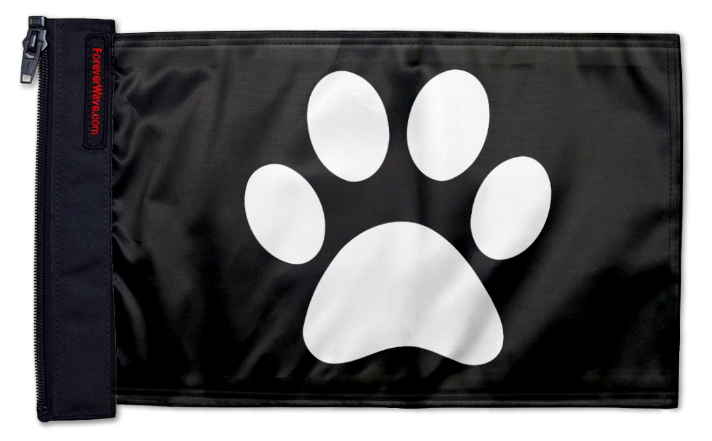 Paw Print 12"x18" Forever Wave Flag for Jeep Wrangler JKU 4-Door 2007-2018