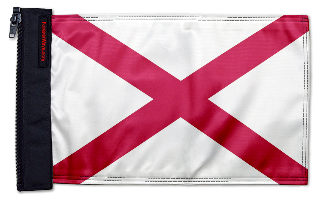 State Flag Alabama 12"x18" Forever Wave Flag for Jeep Wrangler JKU 4-Door 2007-2018