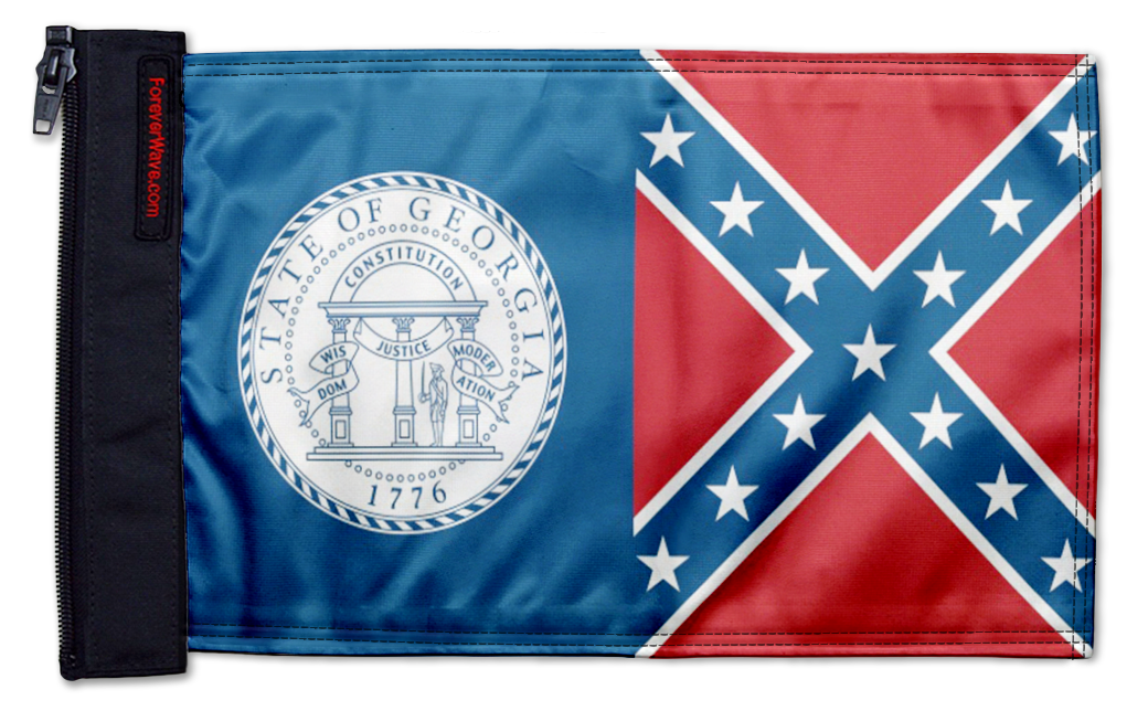 State Flag Georgia Old Style 12"x18" Forever Wave Flag for Jeep Wrangler CJ-7 and CJ-8 1976-1986