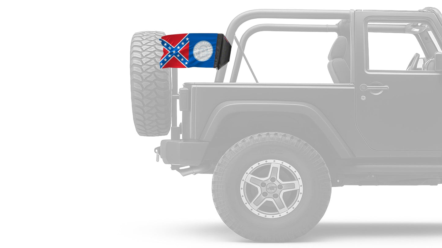 State Flag Georgia Old Style 12"x18" Forever Wave Flag for Jeep Wrangler CJ-7 and CJ-8 1976-1986
