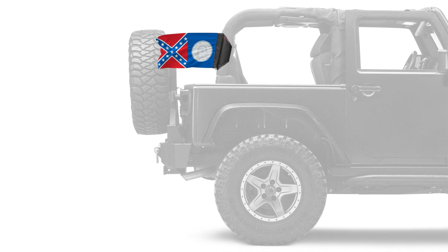 State Flag Georgia Old Style 12"x18" Forever Wave Flag for Jeep Wrangler JLU 4-Door 2018-Present