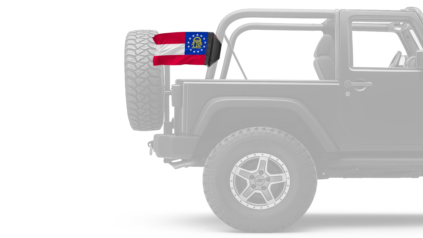 State Flag Georgia 12"x18" Forever Wave Flag for Jeep Wrangler JK 2-Door 2007-2018