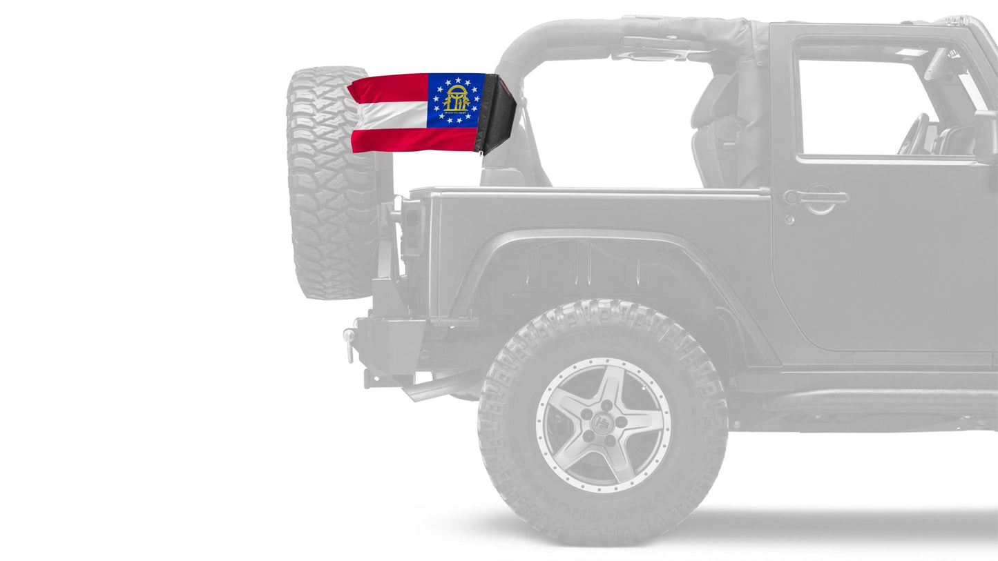 State Flag Georgia 12"x18" Forever Wave Flag for Jeep Wrangler LJ 2003-2006