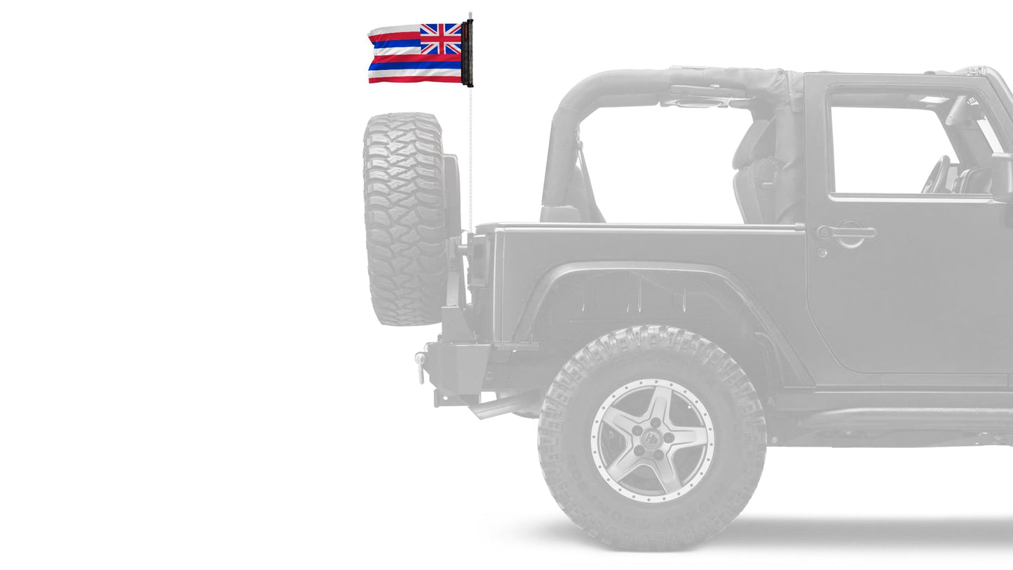 State Flag Hawaii 12"x18" Forever Wave Flag for Jeep Wrangler CJ-7 and CJ-8 1976-1986