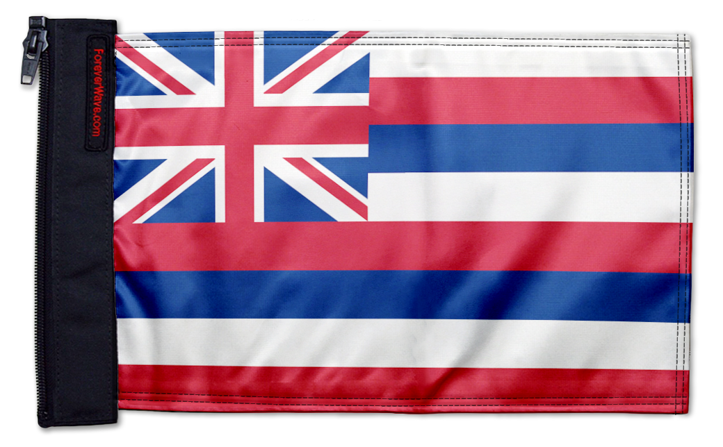 State Flag Hawaii 12"x18" Forever Wave Flag for Jeep Wrangler JLU 4-Door 2018-Present