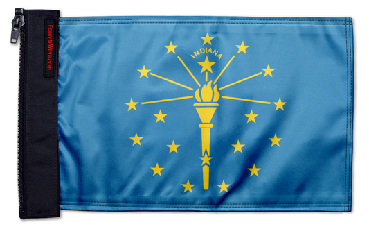 State Flag Indiana 12"x18" Forever Wave Flag for Jeep Wrangler JLU 4-Door 2018-Present