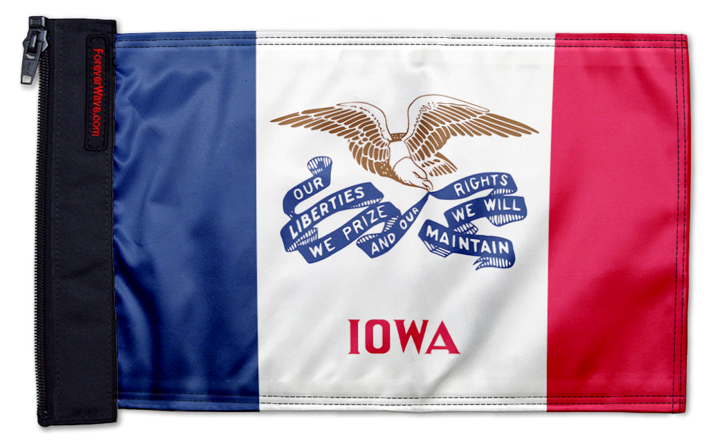 State Flag Iowa 12"x18" Forever Wave Flag for Jeep Wrangler TJ 1996-2006