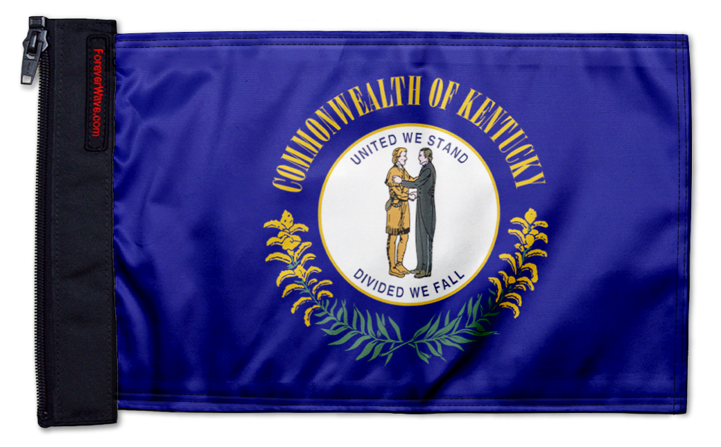 State Flag Kentucky 12"x18" Forever Wave Flag for Jeep Wrangler CJ-7 and CJ-8 1976-1986