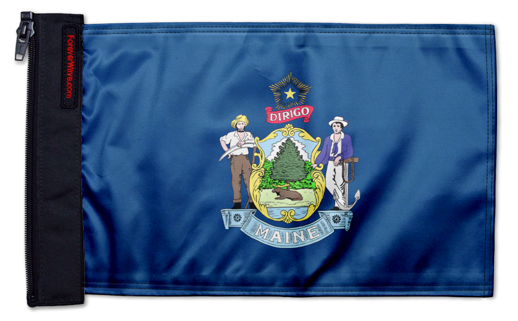 State Flag Maine 12"x18" Forever Wave Flag for Jeep Wrangler TJ 1996-2006