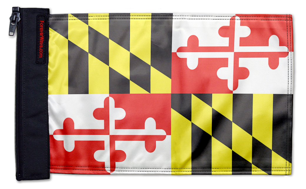 State Flag Maryland 12"x18" Forever Wave Flag for Jeep Wrangler JLU 4-Door 2018-Present