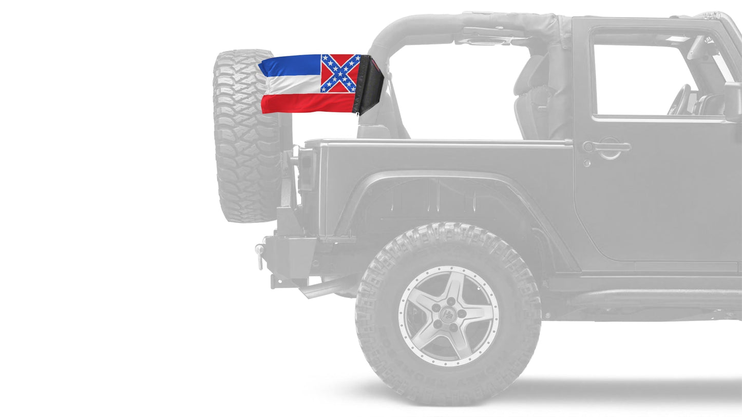 State Flag Mississippi 12"x18" Forever Wave Flag for Jeep Wrangler YJ 1986-1995