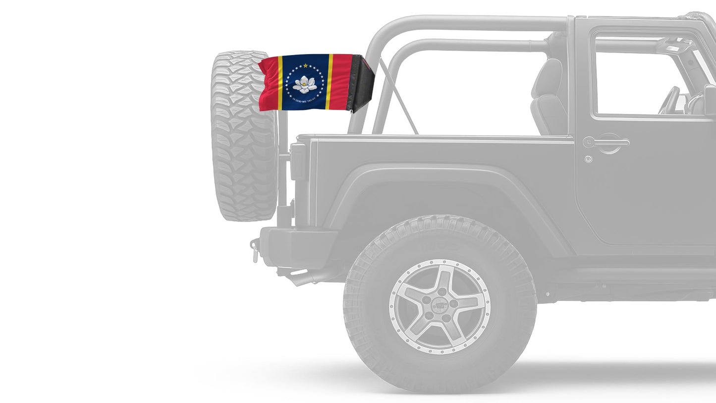 State Flag Mississippi Old Style 12"x18" Forever Wave Flag for Jeep Wrangler YJ 1986-1995