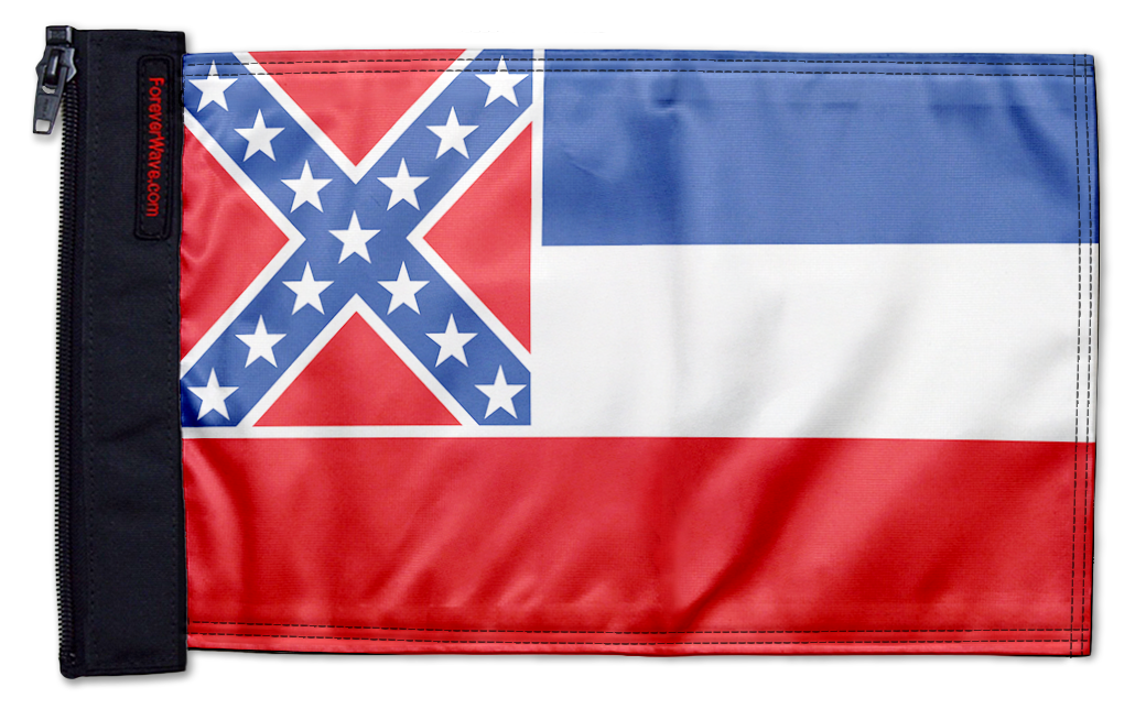 State Flag Mississippi 12"x18" Forever Wave Flag for Jeep Wrangler JKU 4-Door 2007-2018