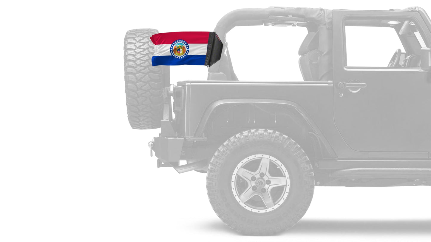 State Flag Missouri 12"x18" Forever Wave Flag for Jeep Wrangler LJ 2003-2006
