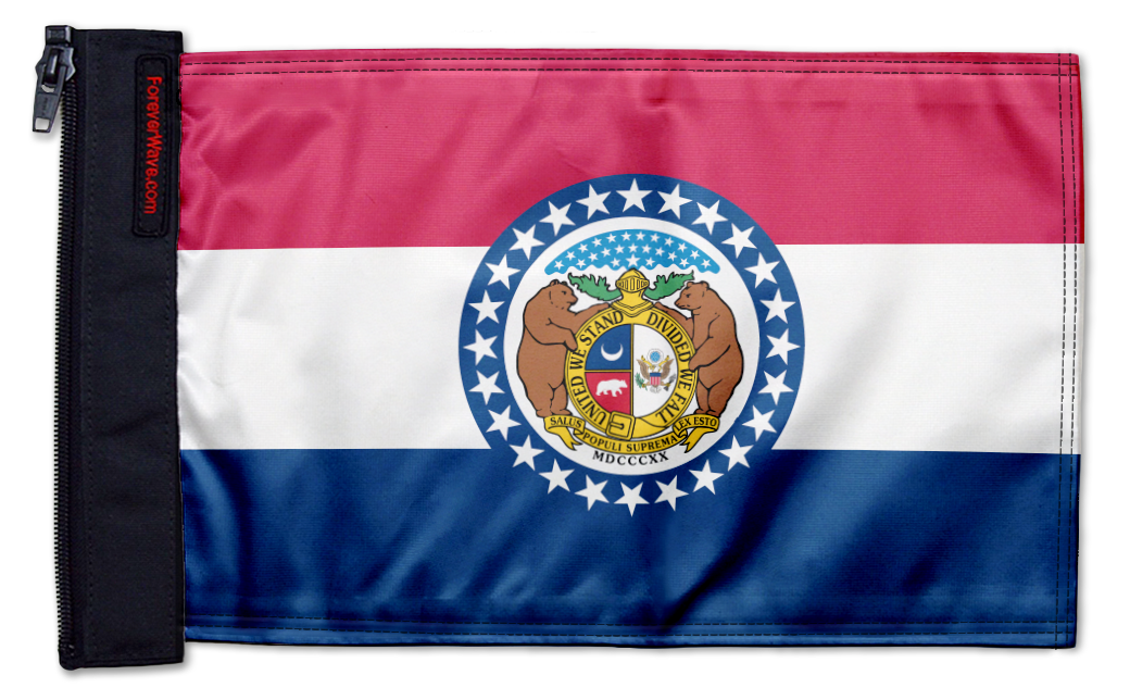 State Flag Missouri 12"x18" Forever Wave Flag for Jeep Wrangler JLU 4-Door 2018-Present