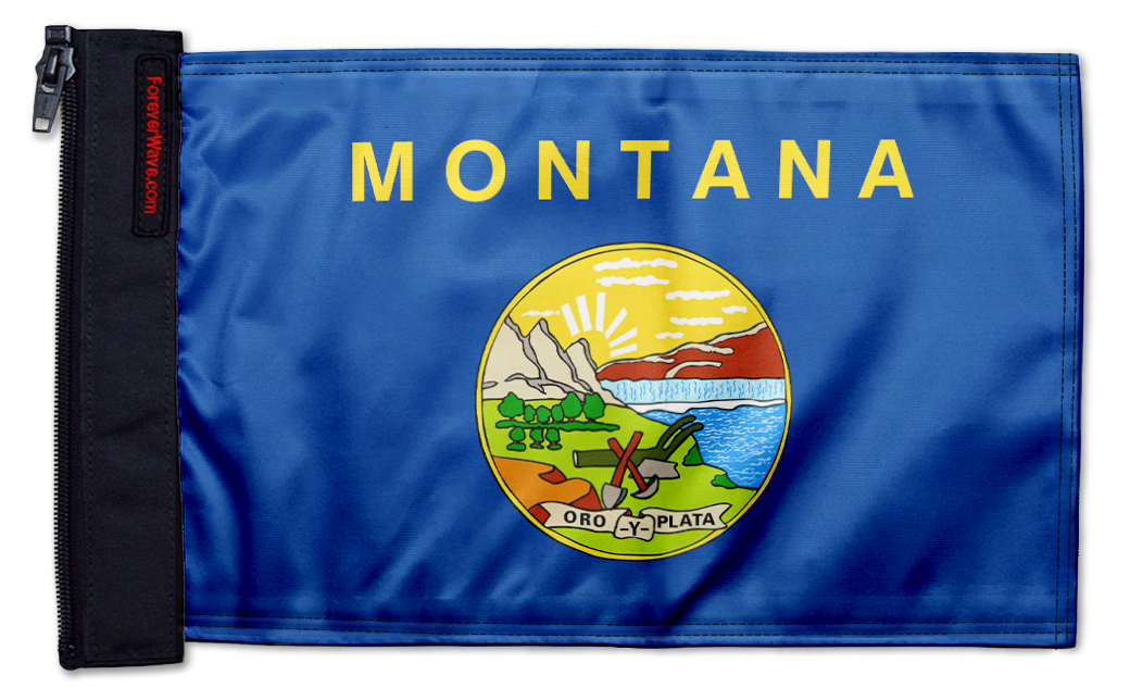 State Flag Montana 12"x18" Forever Wave Flag for Jeep Wrangler JLU 4-Door 2018-Present