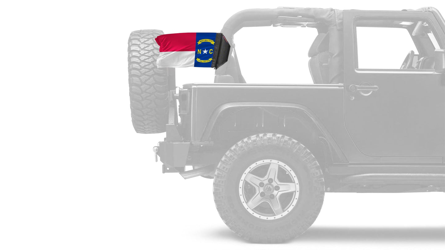State Flag North Carolina 12"x18" Forever Wave Flag for Jeep Wrangler YJ 1986-1995