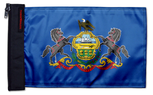 State Flag Pennsylvania 12"x18" Forever Wave Flag for Jeep Wrangler JK 2-Door 2007-2018