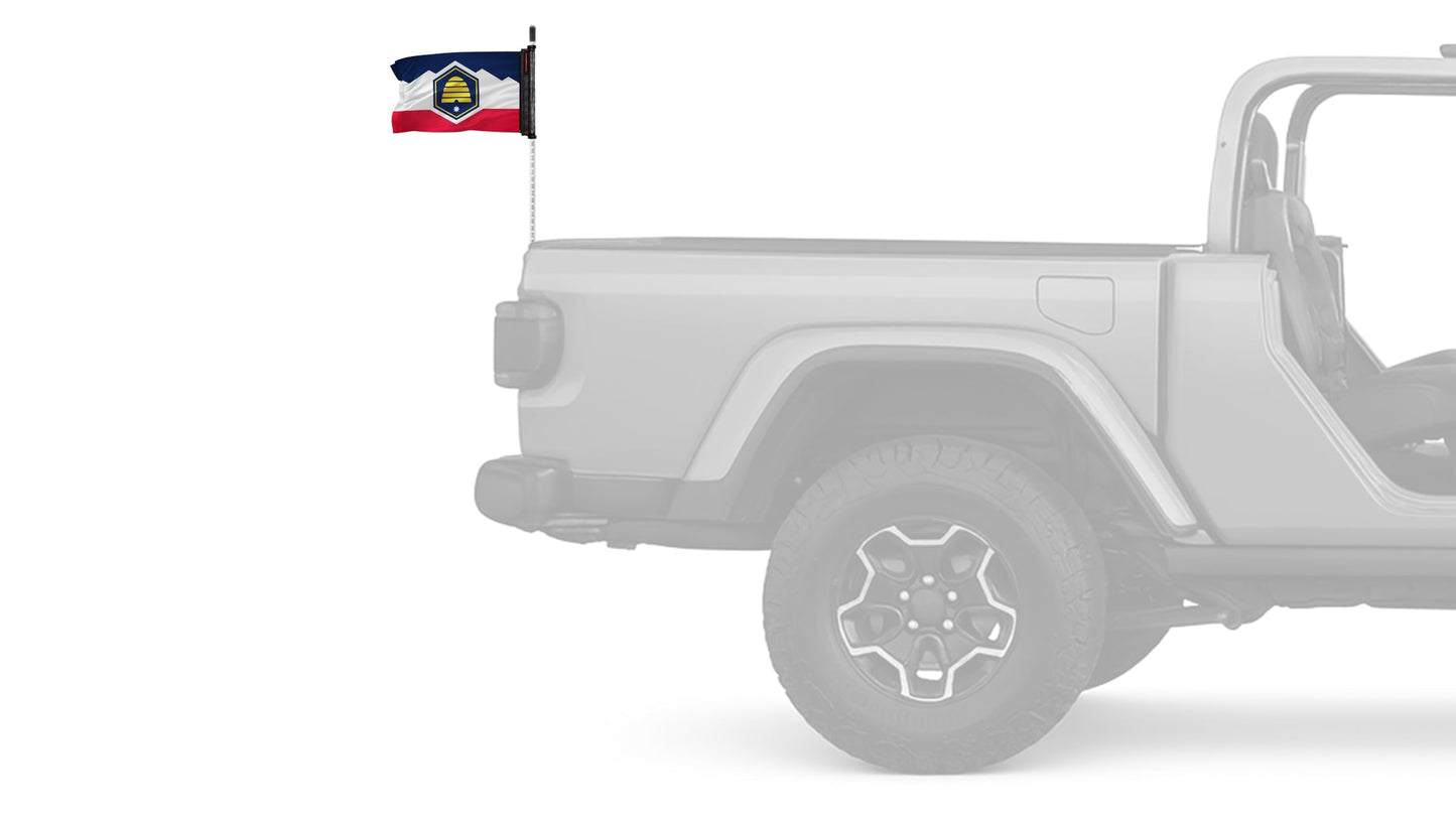 State Flag Utah 12"x18" Forever Wave Flag for Jeep Wrangler LJ 2003-2006