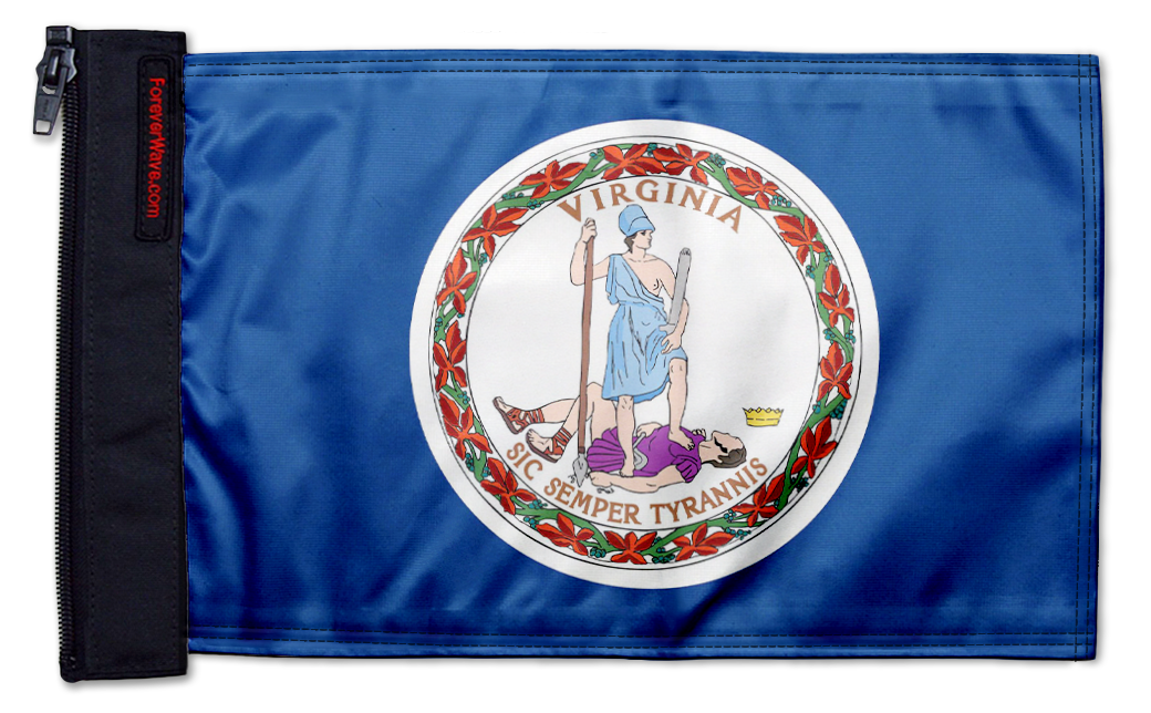 State Flag Virginia 12"x18" Forever Wave Flag for Jeep Wrangler JK 2-Door 2007-2018
