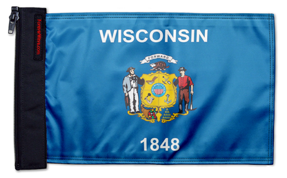 State Flag Wisconsin 12"x18" Forever Wave Flag for Jeep Wrangler TJ 1996-2006