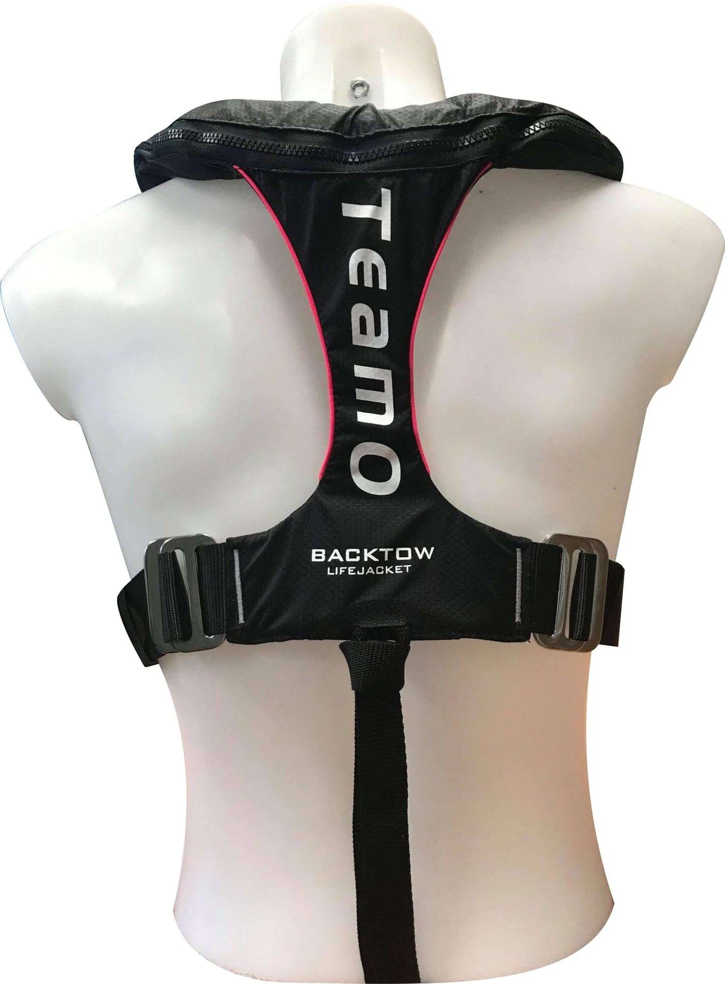 TeamO Marine | 170N Backtow™ Coastal Inflatable PFD | Black with Orange Trim