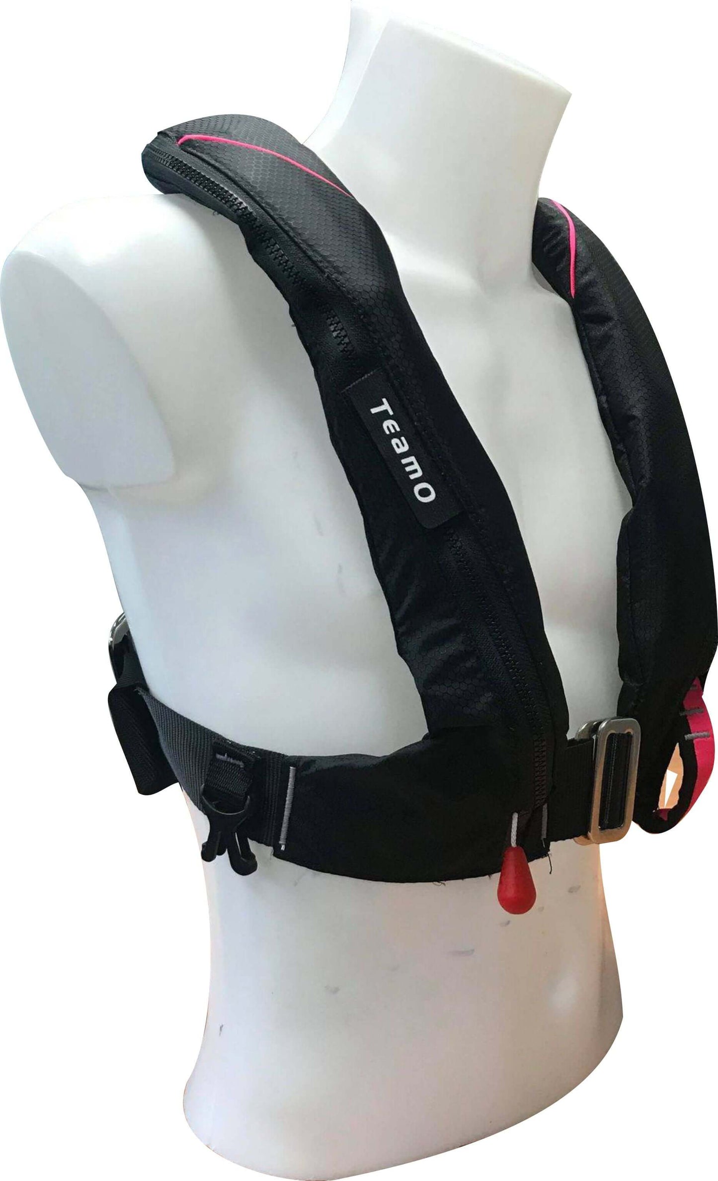 TeamO Marine | 170N Backtow™ Coastal Inflatable PFD | Black with Orange Trim