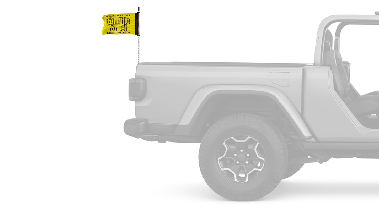 Pittsburgh Steelers Terrible Towel 11"x17" Forever Wave Flag for Jeep Wrangler JKU 4-Door 2007-2018
