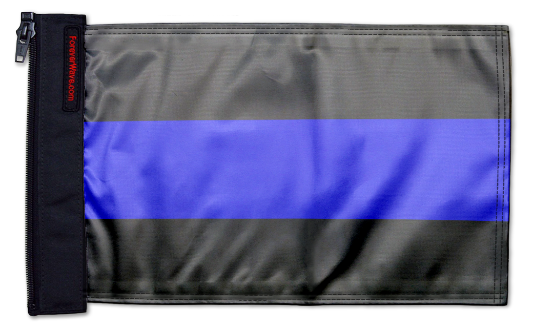 Thin Blue Line 12"x18" Forever Wave Flag for Jeep Wrangler CJ-7 and CJ-8 1976-1986