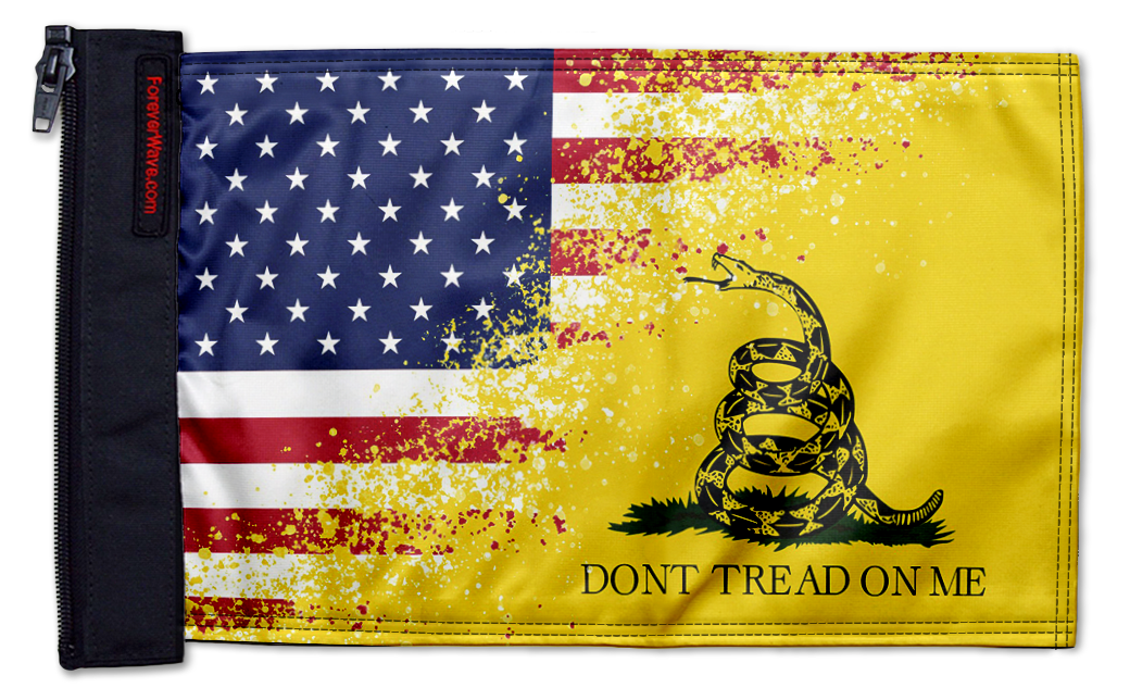 USA Gadsden 12"x18" Forever Wave Flag for Jeep Wrangler JKU 4-Door 2007-2018