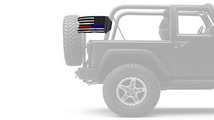 USA Subdued Thin Blue-Red Line 12"x18" Forever Wave Flag for Jeep Wrangler TJ 1996-2006