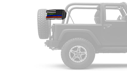USA Subdued Honor The 4 12"x18" Forever Wave Flag for Jeep Wrangler JK 2-Door 2007-2018