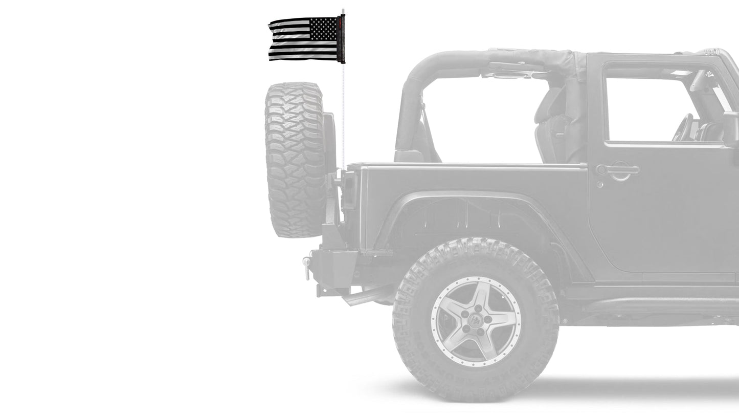 USA Subdued Tactical 12"x18" Forever Wave Flag for Jeep Wrangler CJ-7 and CJ-8 1976-1986
