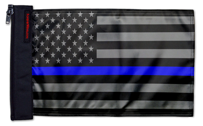 USA Subdued Thin Blue Line 12"x18" Forever Wave Flag for Jeep Wrangler LJ 2003-2006