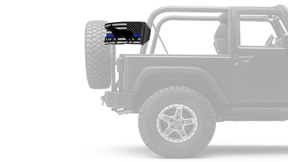 USA Subdued Thin Blue Line K9 12"x18" Forever Wave Flag for Jeep Wrangler CJ-7 and CJ-8 1976-1986