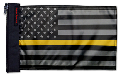 USA Subdued Thin Gold Line 12"x18" Forever Wave Flag for Jeep Wrangler YJ 1986-1995