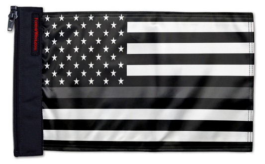 USA Subdued Thin Grey Line 12"x18" Forever Wave Flag for Jeep Wrangler TJ 1996-2006