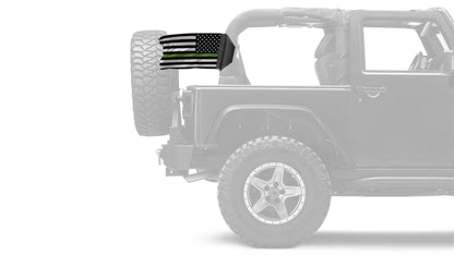 USA Subdued Thin Green Line 12"x18" Forever Wave Flag for Jeep Wrangler LJ 2003-2006