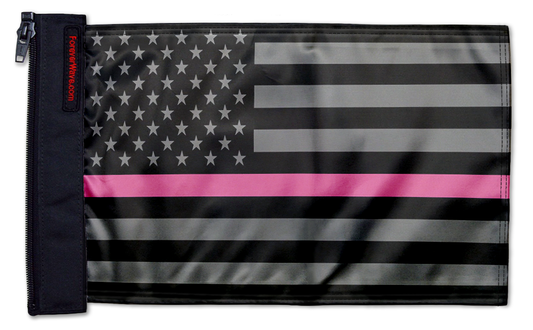 USA Subdued Thin Pink Line 12"x18" Forever Wave Flag for Jeep Wrangler YJ 1986-1995