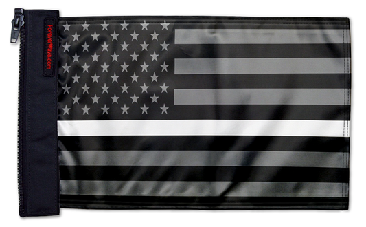 USA Subdued Thin White Line 12"x18" Forever Wave Flag for Jeep Wrangler CJ-7 and CJ-8 1976-1986