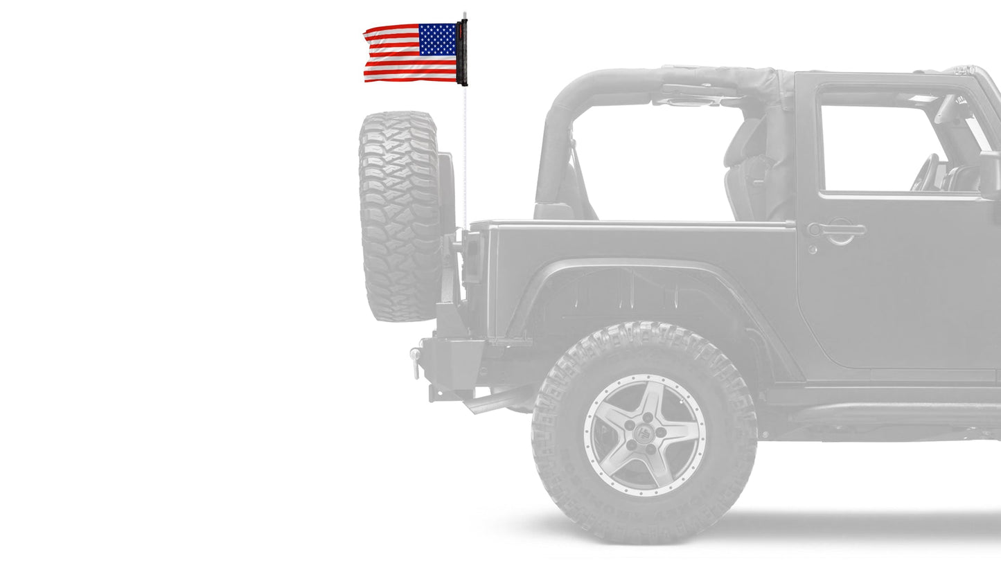 USA Ol' Glory - The Stars and Stripes 12"x18" Forever Wave Flag for Jeep Wrangler LJ 2003-2006