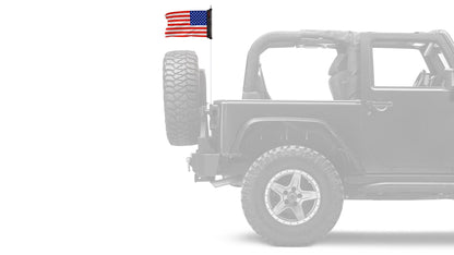 USA Ol' Glory - The Stars and Stripes 12"x18" Forever Wave Flag for Jeep Wrangler JL 2-Door 2018-Present