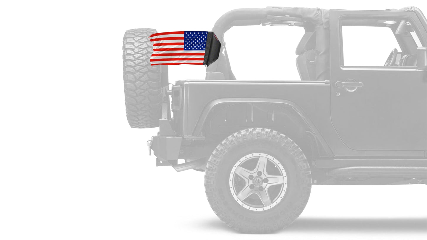 USA Ol' Glory - The Stars and Stripes 12"x18" Forever Wave Flag for Jeep Wrangler LJ 2003-2006