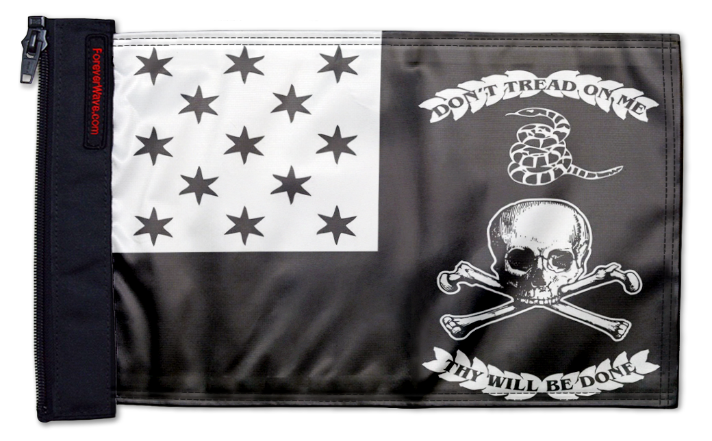 Veterans Exempt 12"x18" Forever Wave Flag for Jeep Wrangler LJ 2003-2006