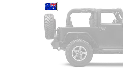 Australia 12"x18" Forever Wave Flag for Jeep Wrangler JK 2-Door 2007-2018