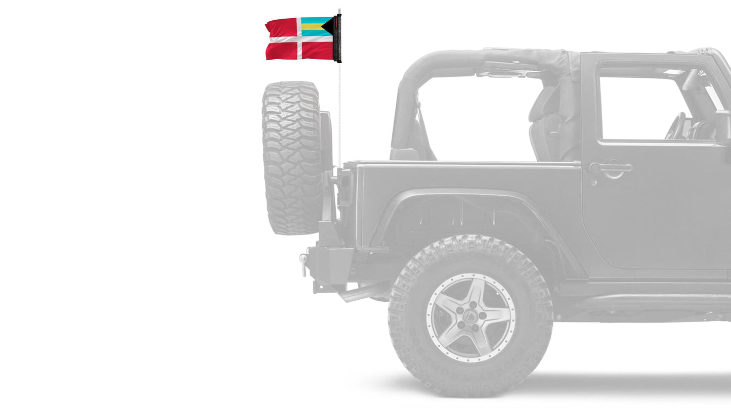 Bahamas Courtesy 12"x18" Forever Wave Flag for Jeep Wrangler YJ 1986-1995