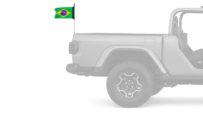 Brazil 12"x18" Forever Wave Flag for Jeep Wrangler JL 2-Door 2018-Present