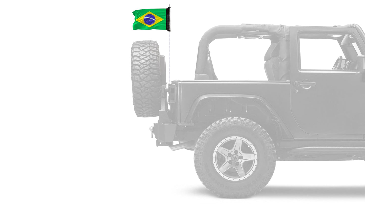 Brazil 12"x18" Forever Wave Flag for Jeep Wrangler JL 2-Door 2018-Present