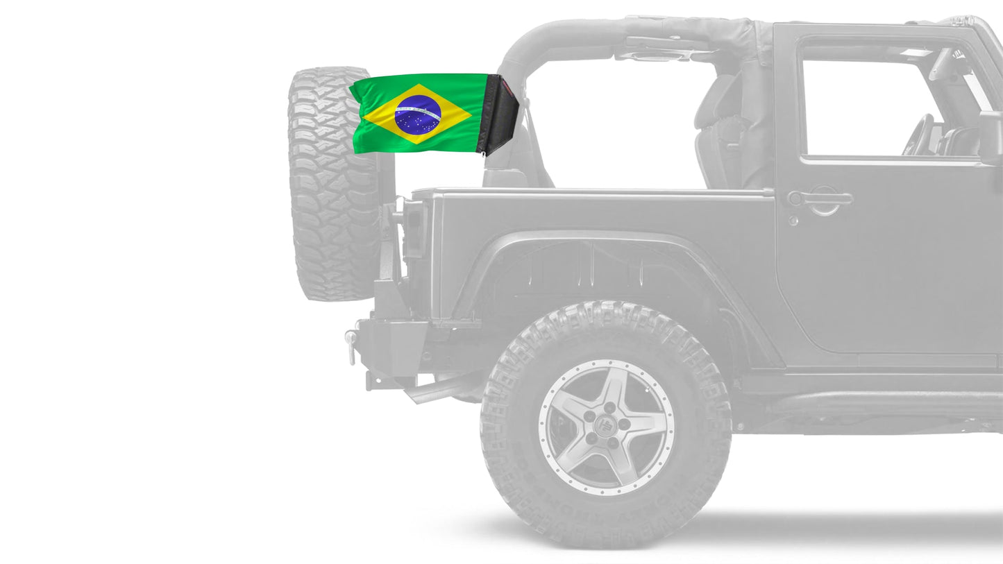 Brazil 12"x18" Forever Wave Flag for Jeep Wrangler YJ 1986-1995