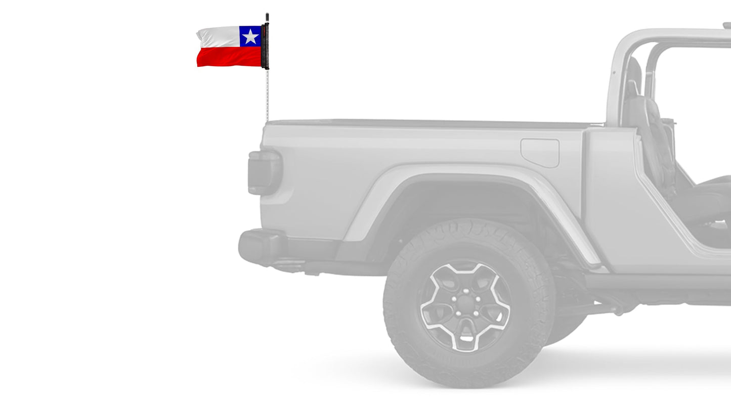 Chile 12"x18" Forever Wave Flag for Jeep Wrangler TJ 1996-2006